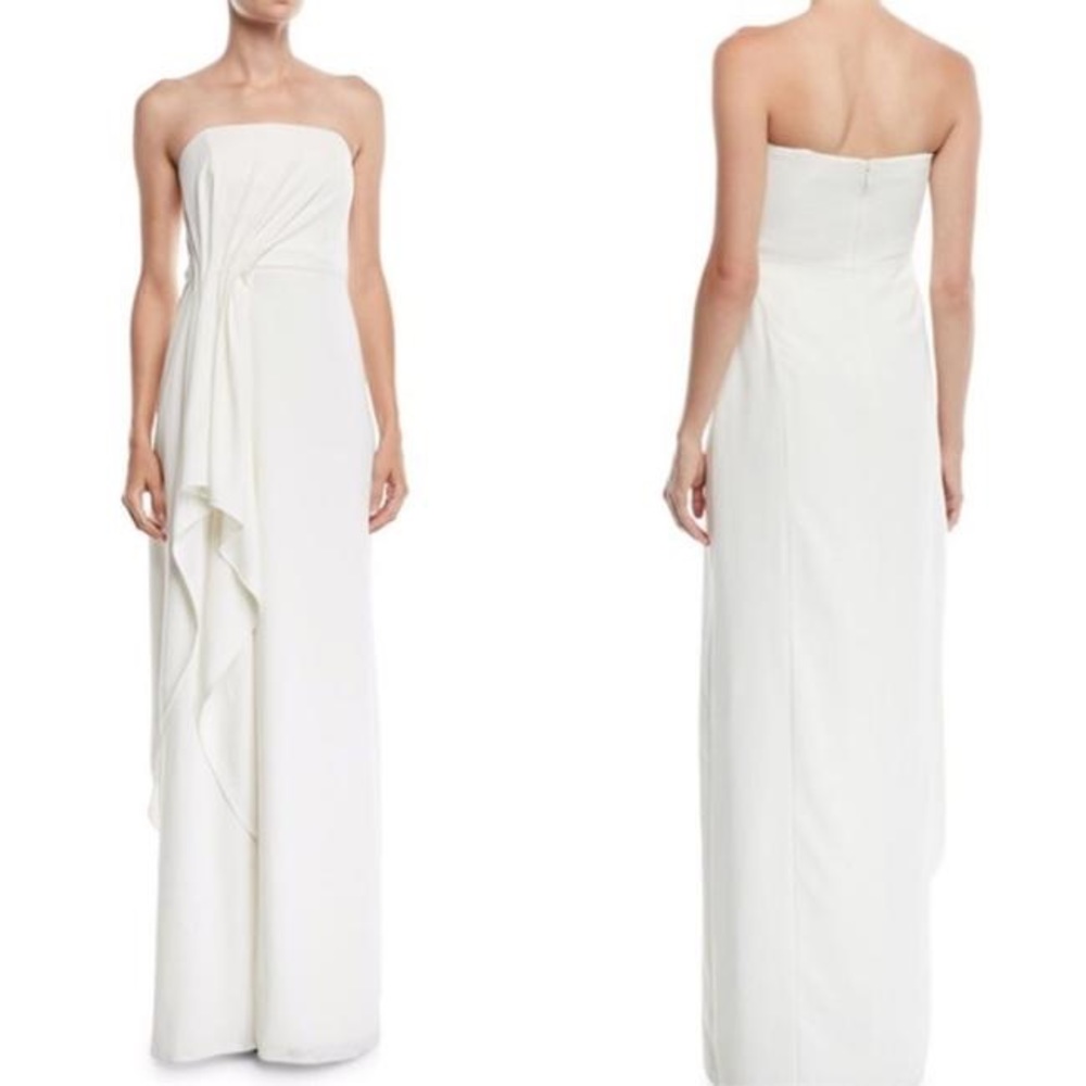 Worn once. White/ Ivory strapless dress.